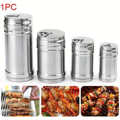 1 Pc Stainless Steel Spice Jar Rotating Cover Salt Sugar Bottle