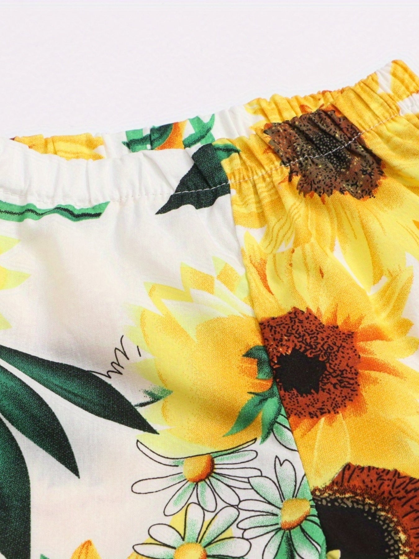 Girls' Sunflower Graphic Flared Pants Soft Comfort Fit Bell bottom Trousers