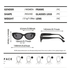 Cat Eye Sunglasses Oval Small Frame Glasses