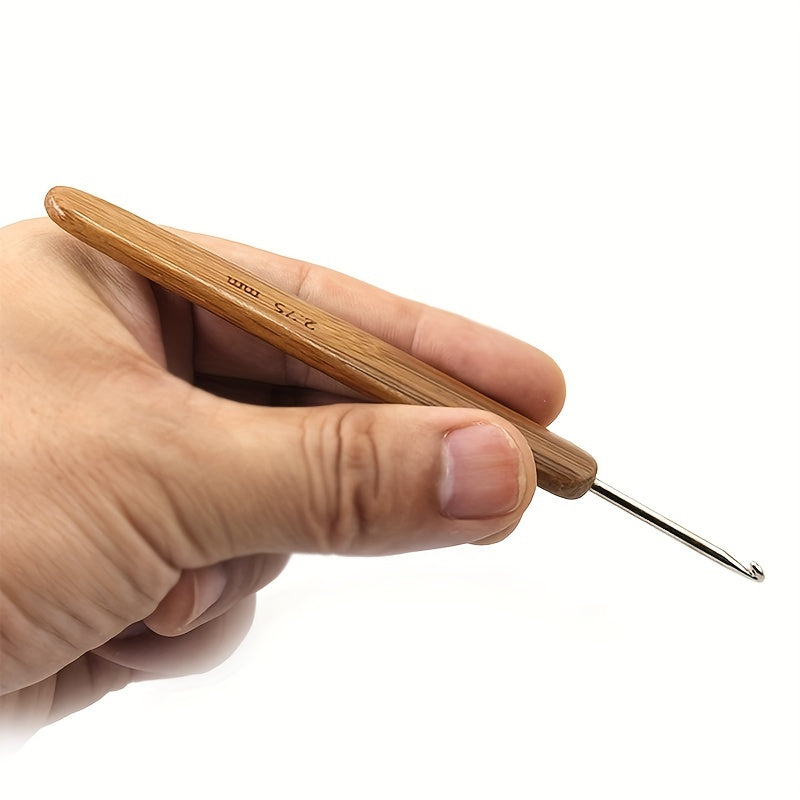 Bamboo Handle Crochet Hook Tool Kit for DIY Knitting Needles