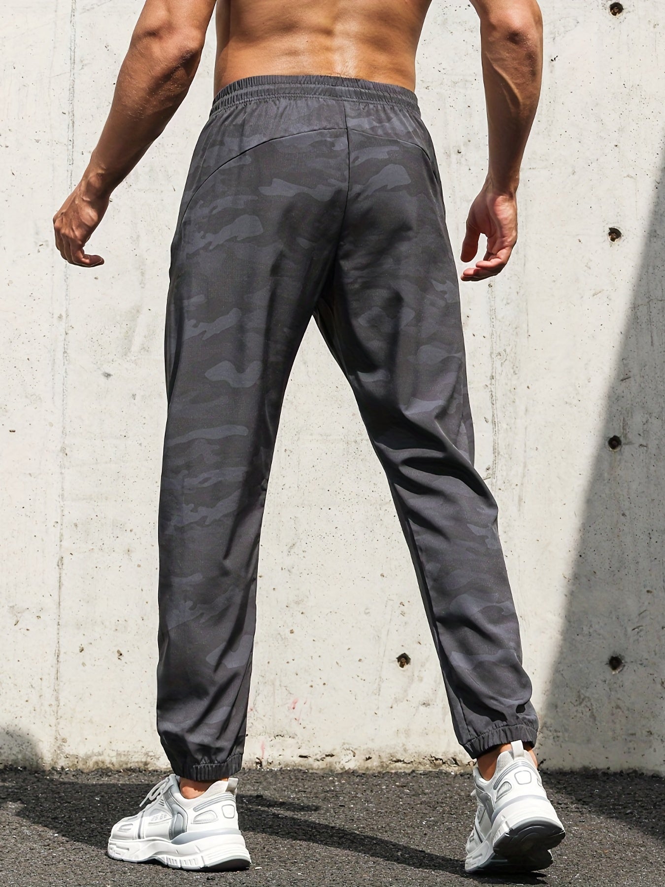 Camo Drawstring Joggers Active Pant Breathable Athletic Pants Men