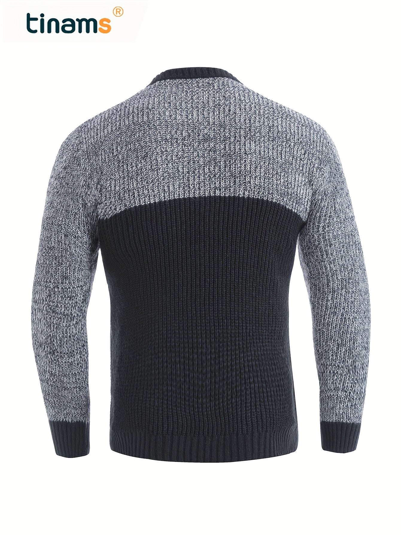 Men's Knitted Cable Sweater Casual High Stretch Crew Neck Pullover