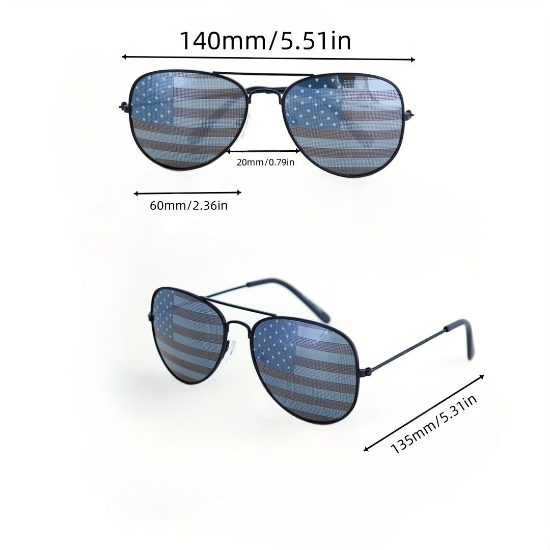 Men's Metal Frame American Flag Sunglasses