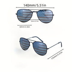 Men's Metal Frame American Flag Sunglasses