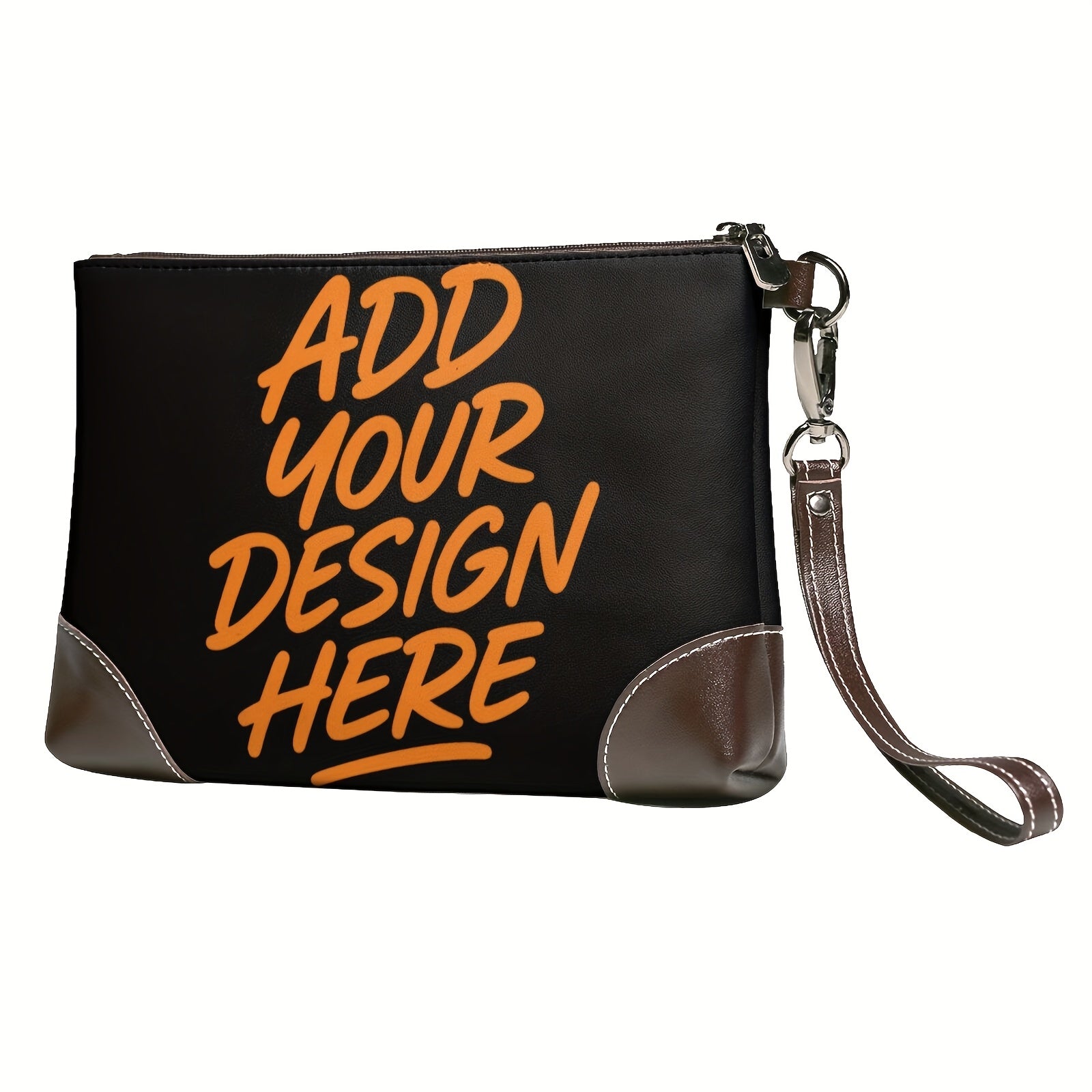 Vintage Style Leather Clutch Geometric Pattern