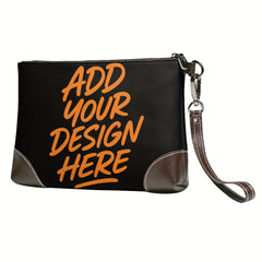 Vintage Style Leather Clutch Geometric Pattern