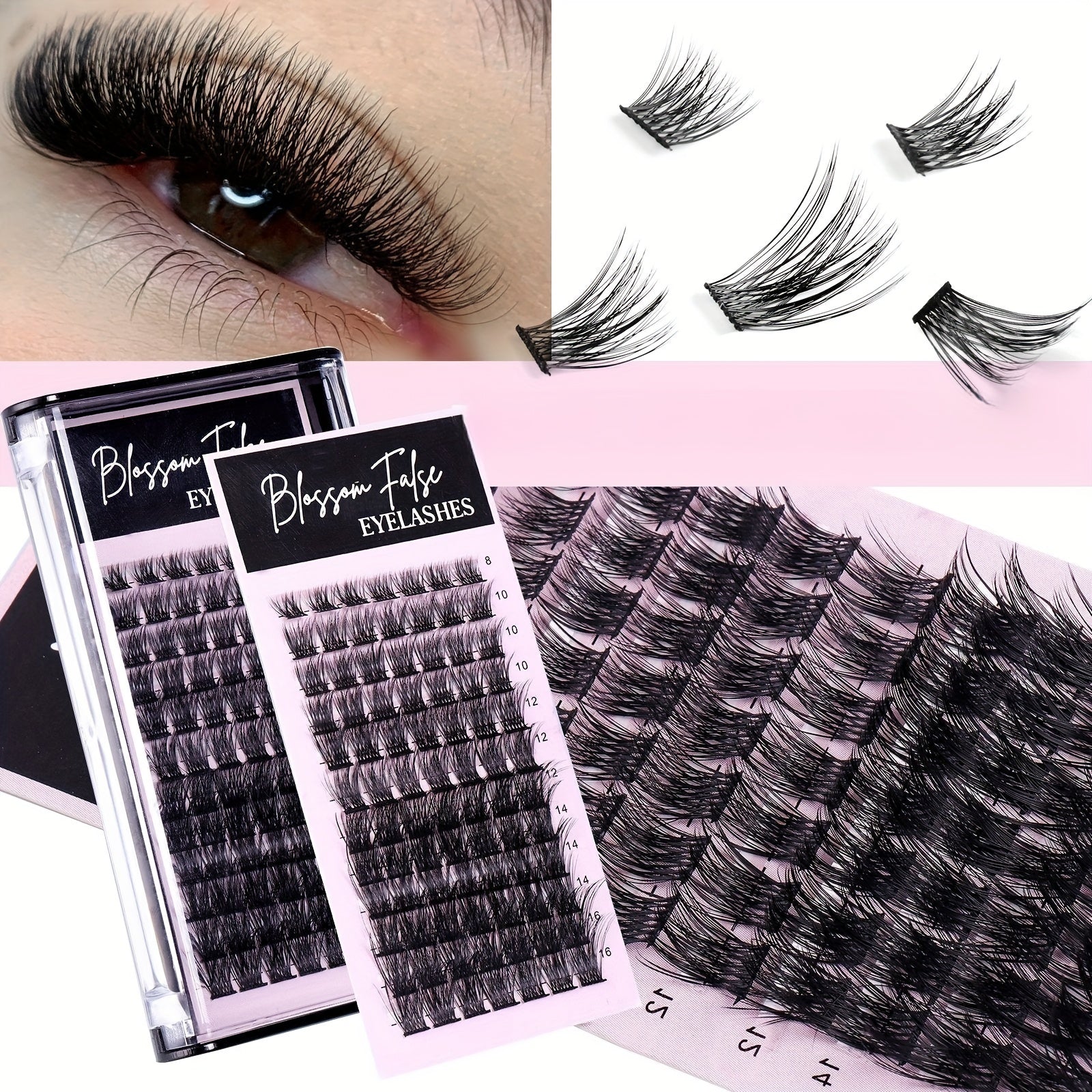 Mixed C/D Curl Lash Clusters 12 Rows