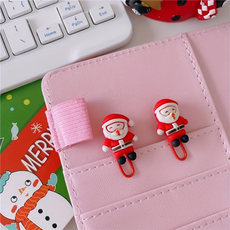 10pcs Christmas Resin Paper Clip Office File Storage Finishing