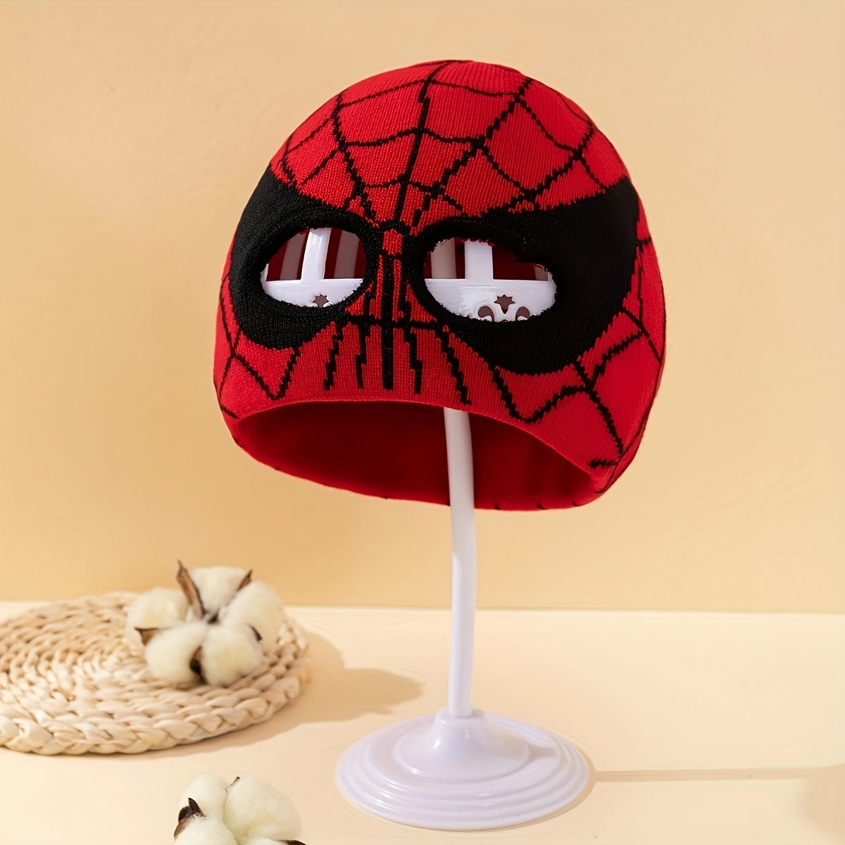 Boys' Sport Windproof Beanie Hat With Spider Web Mask