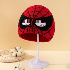 Boys' Sport Windproof Beanie Hat With Spider Web Mask