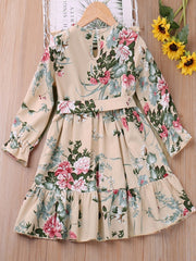 Flower Print Long Sleeve Dress