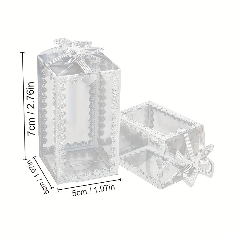 10pcs Transparent Printed Food Packaging Box Candy Chocolate Party Favors