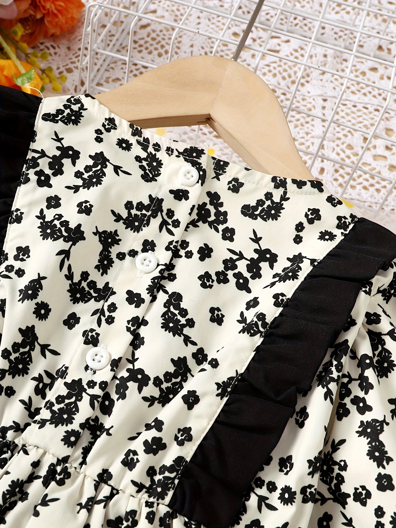 Toddler Girls' Floral Casual Dress For Spring Fall