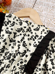 Toddler Girls' Floral Casual Dress For Spring Fall