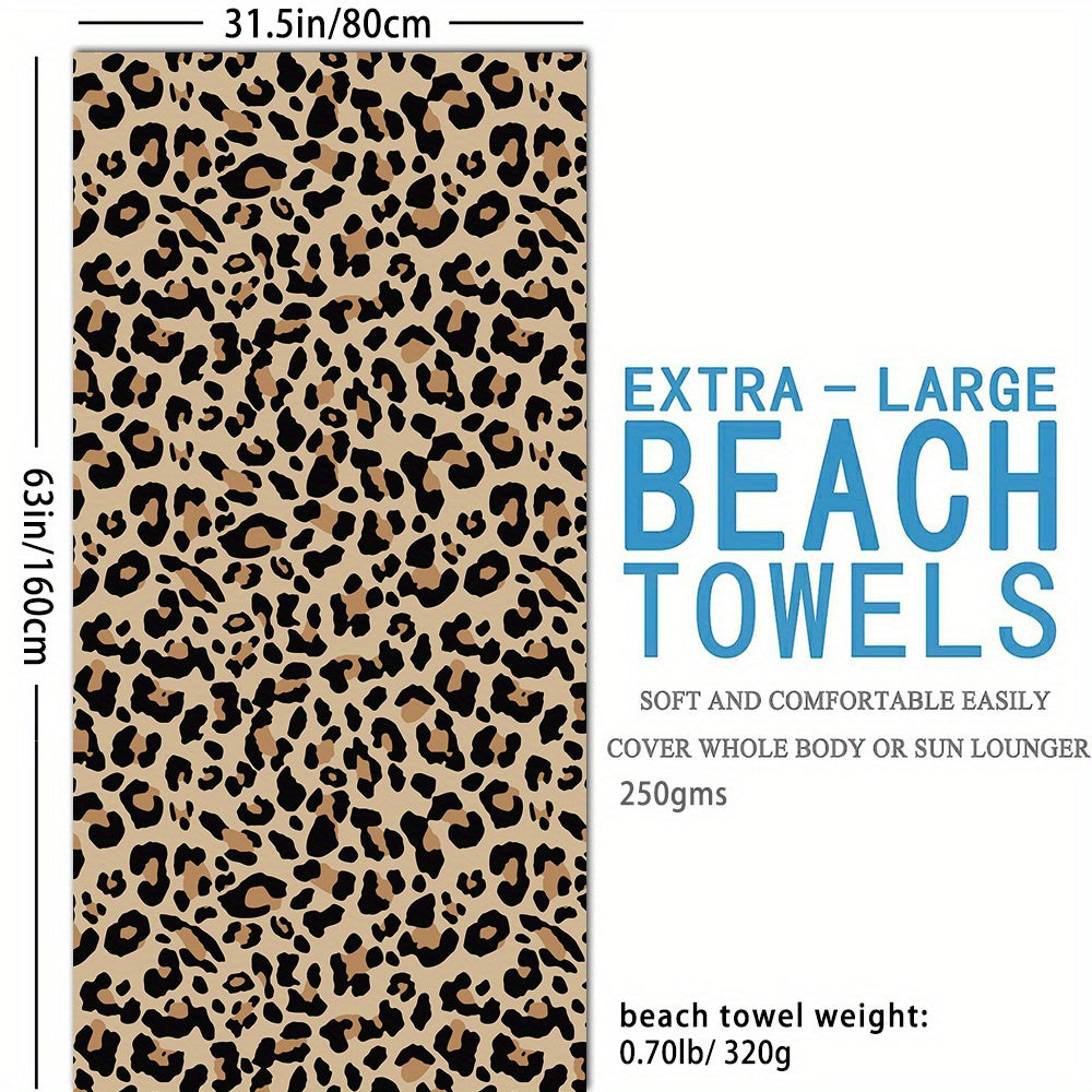 Leopard Print Beach Towel for Pool Party Holiday - Large Women's