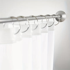 10pcs Shower Curtain Rings Silvery Hooks Bathroom Shower Rods