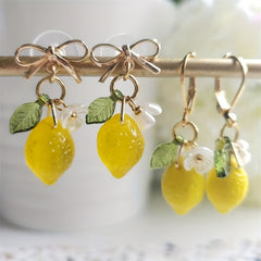 Glass Lemon Drop Earrings for Girls