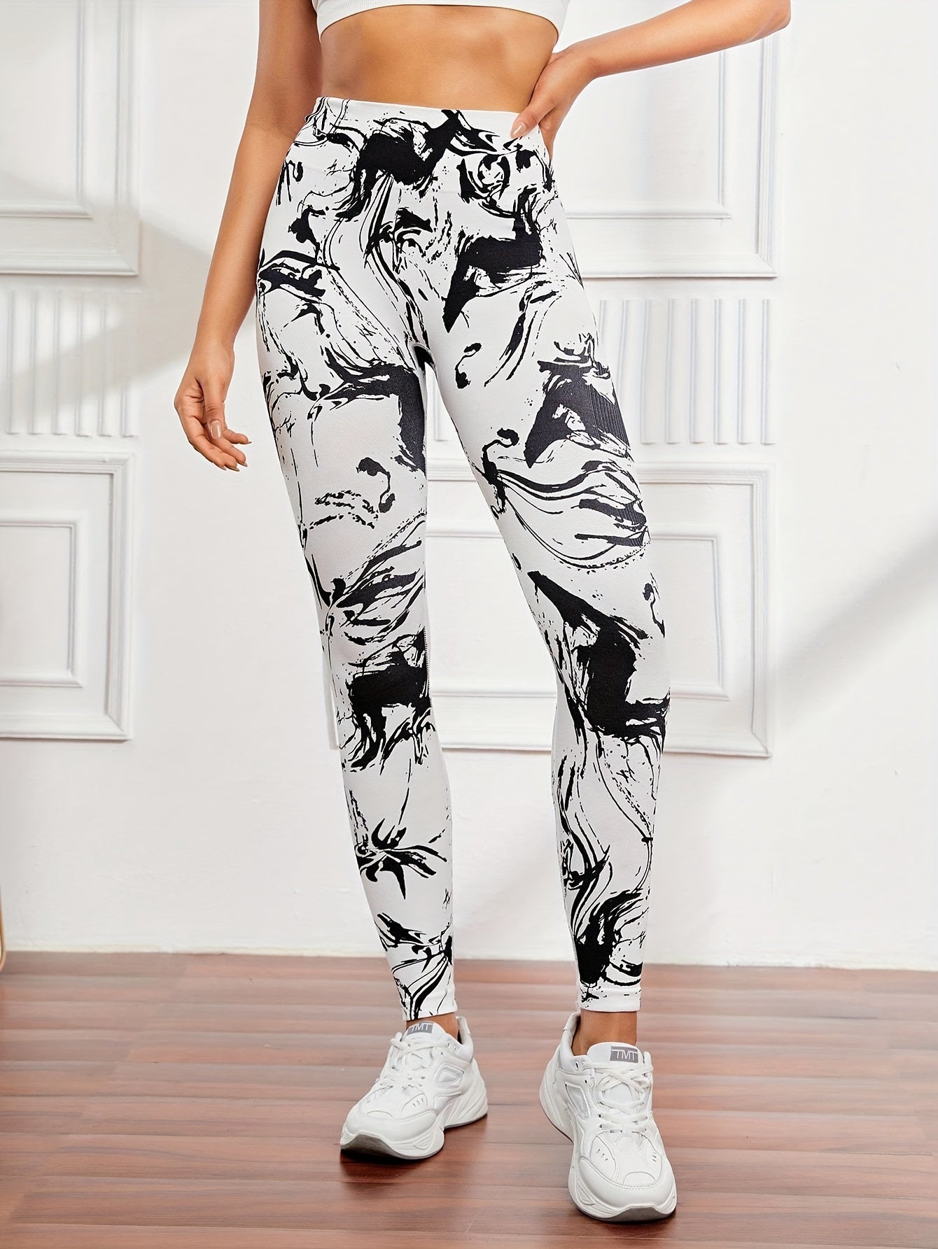 Random Print Yoga Pants High Waist Fitness Trousers