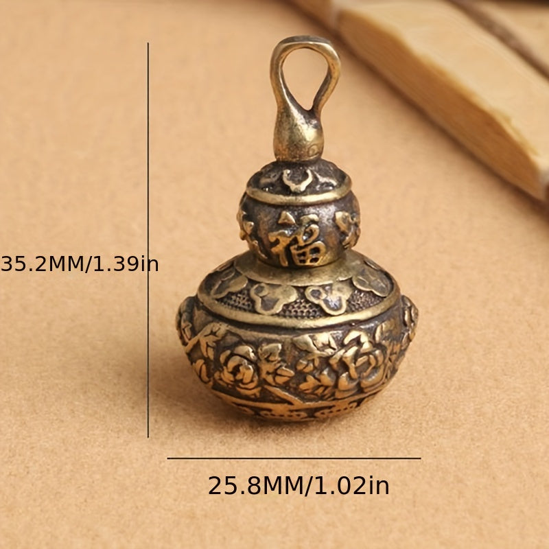 Gourd Shaped Keychain Keyring Chinese Copper Pendant