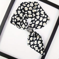 Satin Silky Printed Scarf Short Neck Scarfs Outdoor Shawl Wrap
