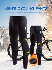 Men's Warm Cycling Pants Leggings Quick Dry Compression Pants
