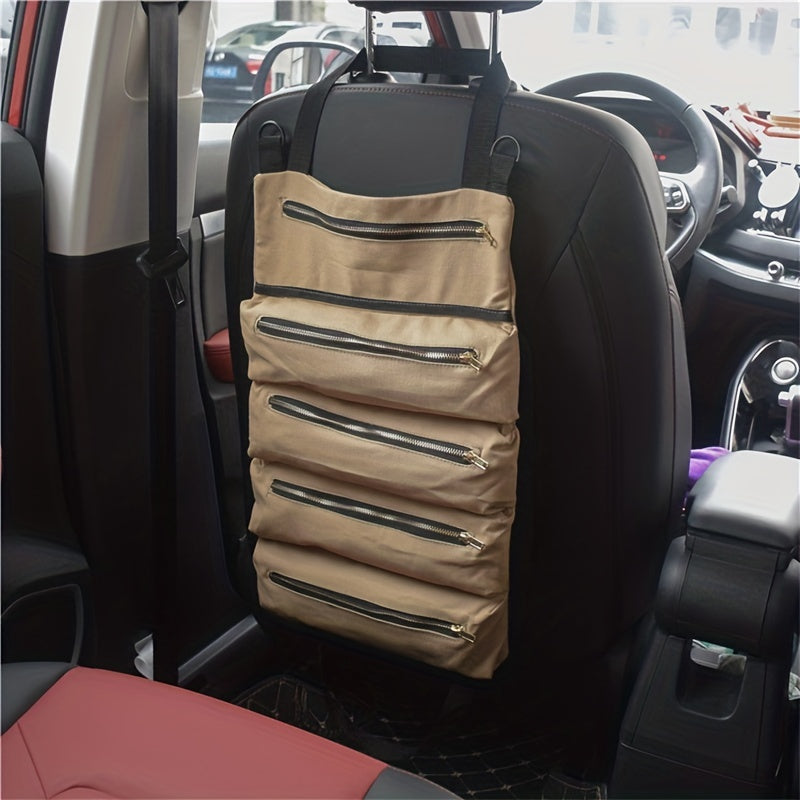 Canvas Tool Roll Up Bag with Zipper Tote