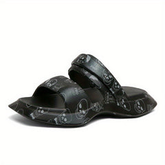 Men's Skull Print Quick Drying Slides for Beach Summer