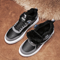 Men's Winter Skate Shoes Warm Plush Lining Non Slip Lace Up Outdoor Shoes