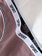 5pcs Letter Print Sports Panties Comfy & Breathable Women's Lingerie