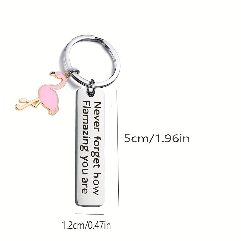Flamingo Shape Stainless Steel Keychain Pendant
