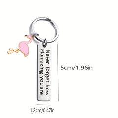 Flamingo Shape Stainless Steel Keychain Pendant