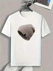 Men's Knitted Hat Pattern Print T-shirt