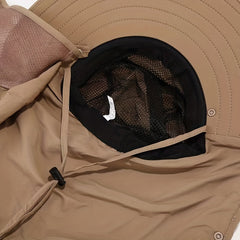 Mesh Bucket Hat with Neck Flap UV Protection