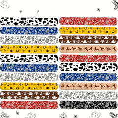 20pcs Western Party Cowboy & Horse Slap Bracelets with 8 Styles