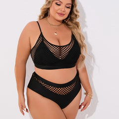 Fishnet Bikini Set High Stretch Two Piece Swimsuit