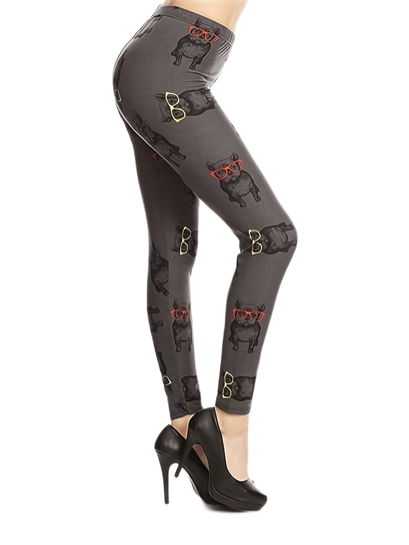 Women's Plus Puppy Print High Rise Leggings