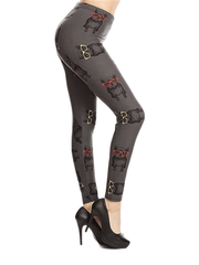 Women's Plus Puppy Print High Rise Leggings