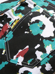 Men's Retro Tie Dye Contrast Jeans Slim Fit Straight Jeans