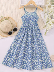 Girls Floral Cami Princess Dress Casual Party Beach Vacation