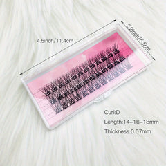 24 pcs Reusable Wispy False Eyelashes D Curl 14 16 18mm Mix DIY Lash Extension