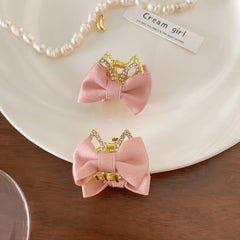2pcs Cat's Ear Hair Clip with Bow Hairpin