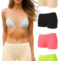 4pcs Ribbed Boyshort Panties Women's Lingerie & Underwear