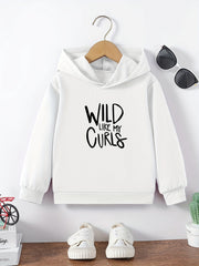 Kids Letter Print Casual Hooded Sweatshirt
