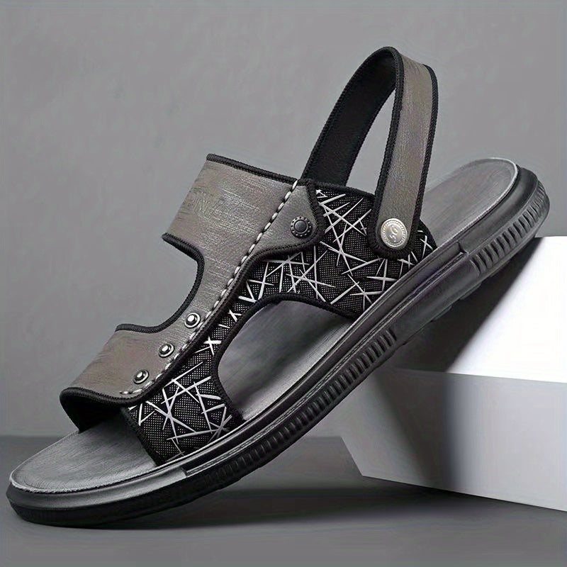 Men's Buckle Slide Sandals, Casual Slip On