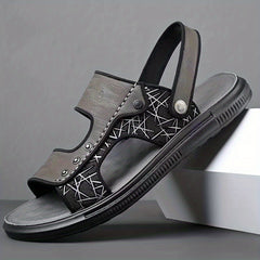 Men's Buckle Slide Sandals, Casual Slip On