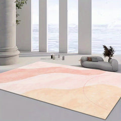 Contemporary Minimalist Area Rug Modern Non-slip TPR Base Soft Polyester Fiber