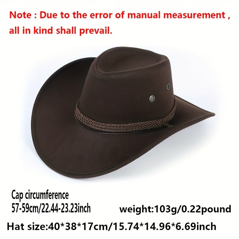 Western Vintage Cowboy Cowgirl Hats Classic Solid Jazz Fedora Cap