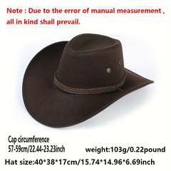 Western Vintage Cowboy Cowgirl Hats Classic Solid Jazz Fedora Cap