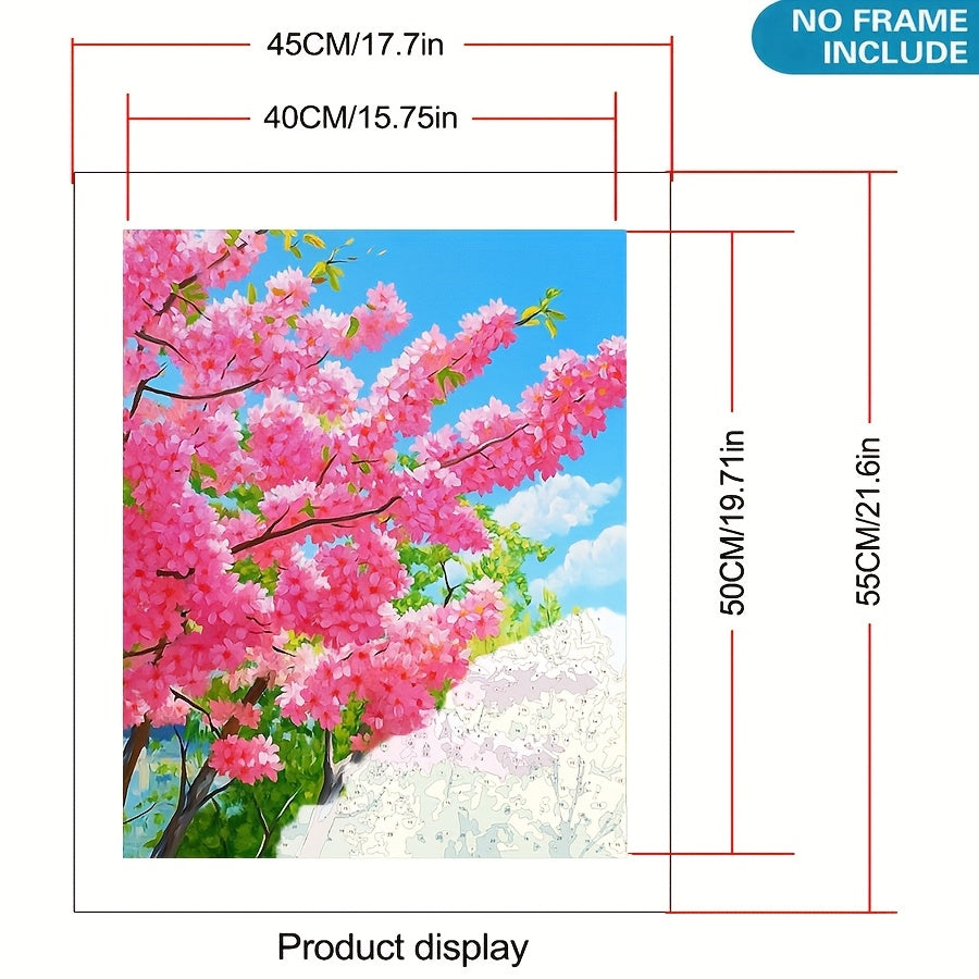 DIY Paint by Numbers Kit Pink for Beginners - Home Wall Decoration Craft