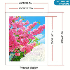 DIY Paint by Numbers Kit Pink for Beginners - Home Wall Decoration Craft